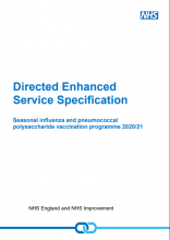 Directed Enhanced Service Specification: Seasonal influenza and pneumococcal polysaccharide vaccination programme 2020/21